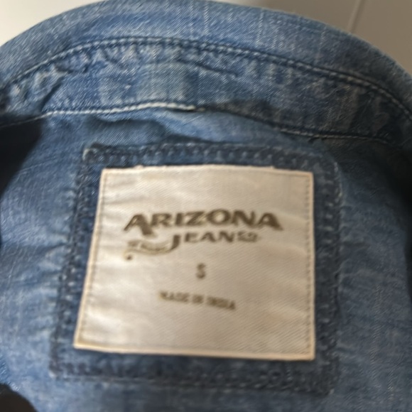Arizona Jean Company Women's Blue Snap Front Denim Jacket Size S - Picture 6 of 7